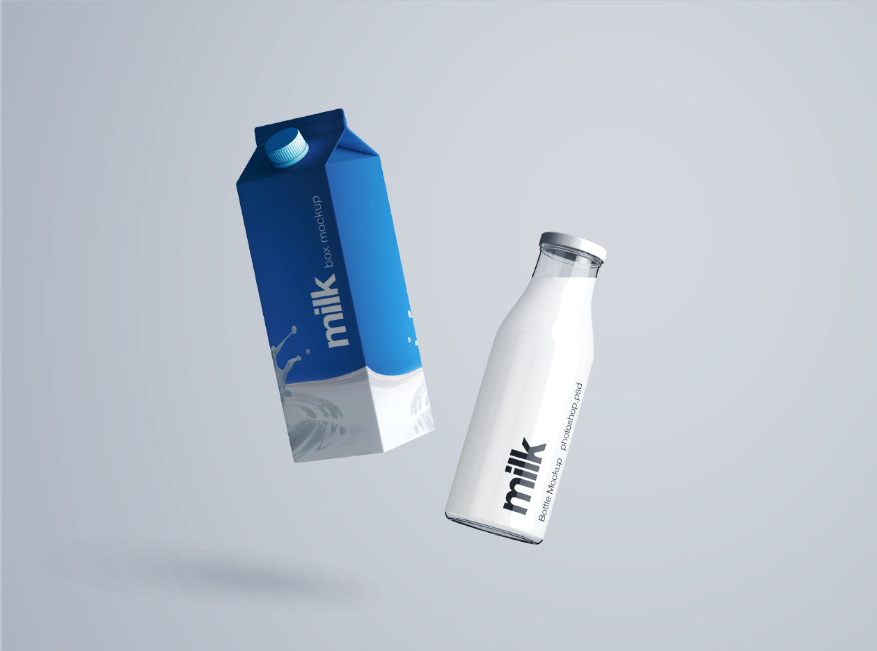 Milk Bottle Mockup – Psd