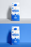 Milk Carton Packaging Mockup Psd