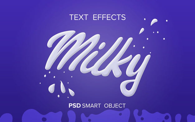 Milk Liquid Text Effect Psd