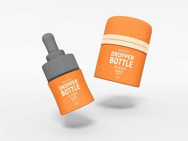 Mini Dropper Bottle Packaging Mockup Psd