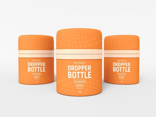 Mini Dropper Bottle Packaging Mockup Psd