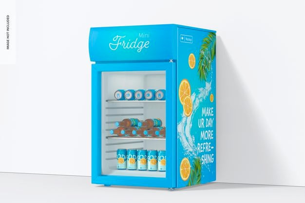 Mini Fridge Mockup, Right View Psd