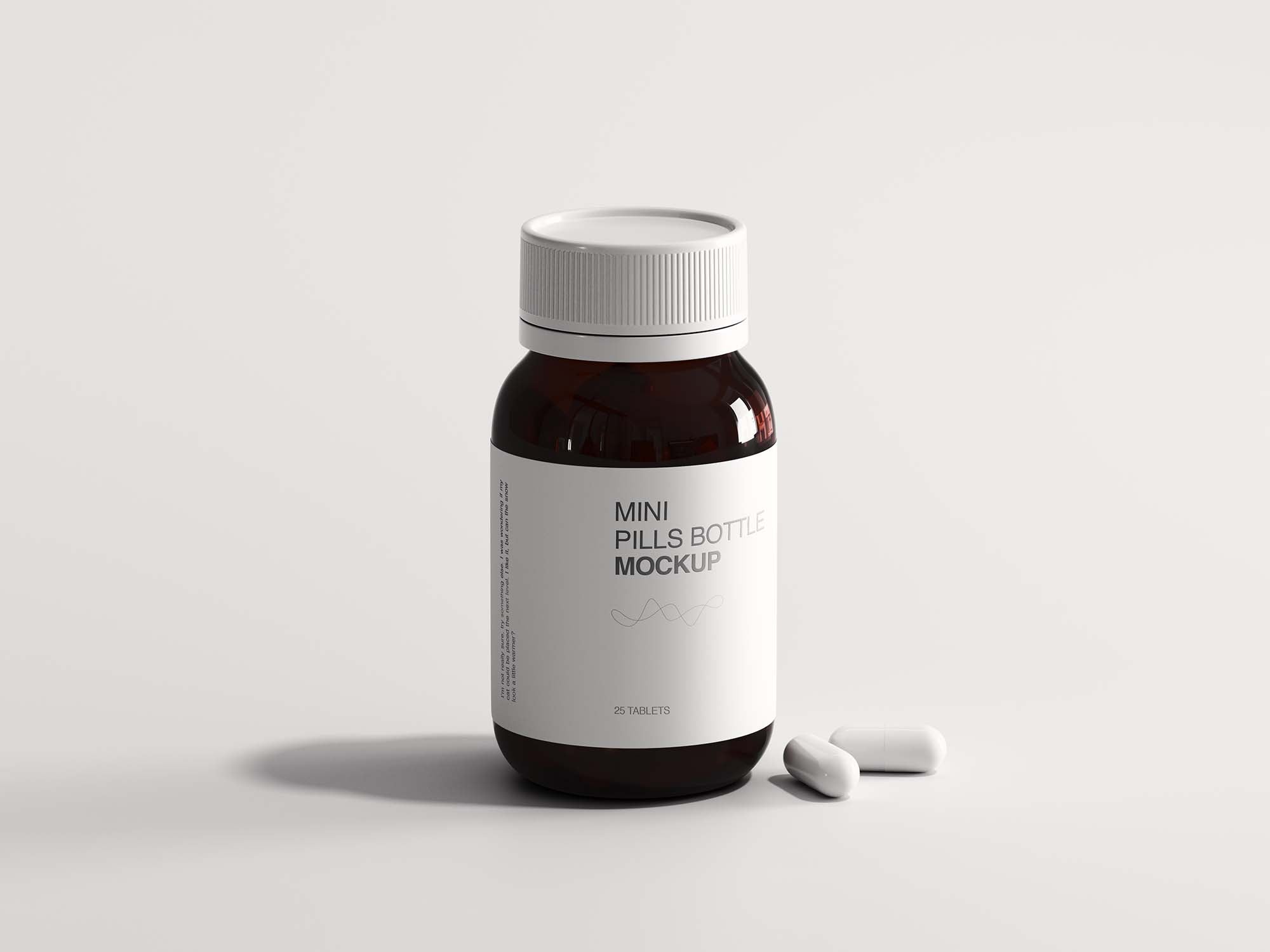 Mini Pills Bottle Mockup
