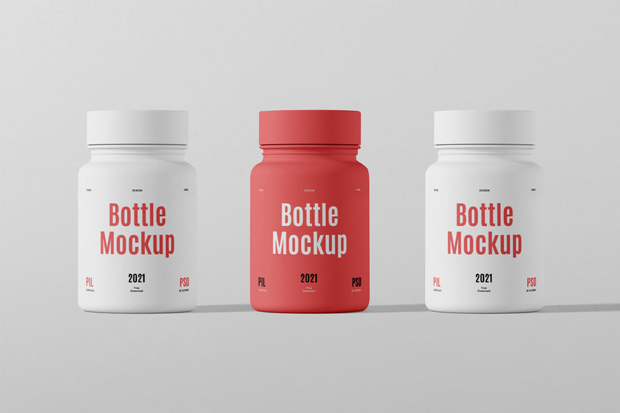 Mini Plastic Bottle Psd Mockup