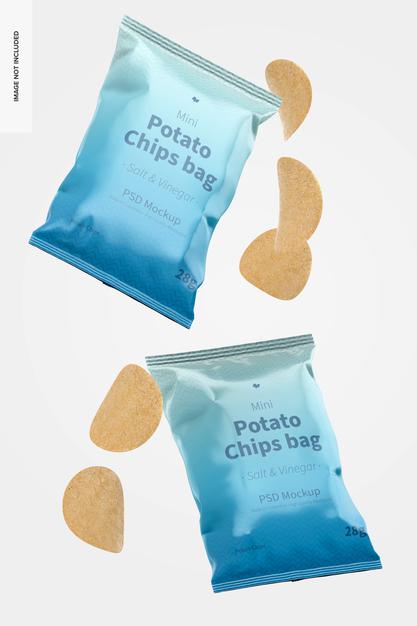 Mini Potato Chips Bags Mockup Psd