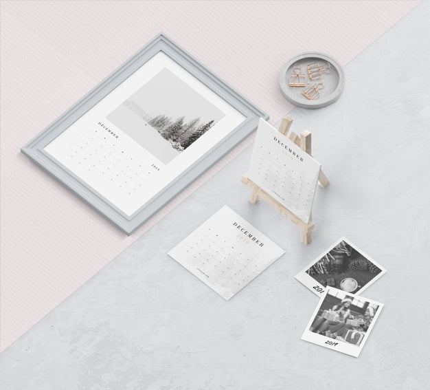 Miniature And Painting Calendar Concept Psd