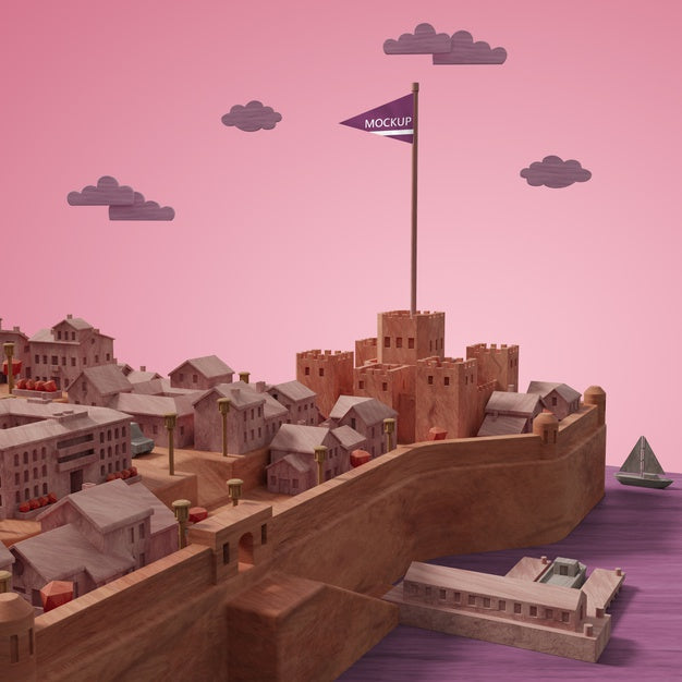 Miniature Model Of Cities Psd