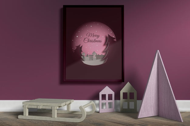 Miniatures Of House On Floor Mock-Up Psd