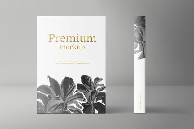 Minimal Book Cover And Spine Design Mockup Psd