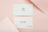 Minimal Business Card Mockup, Front And Back Side, Top View Psd