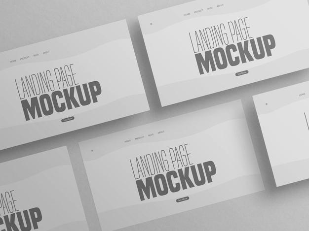 Minimal Clean Multiple Landing Page Website Mockup Psd
