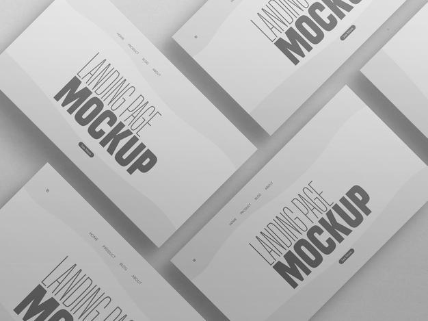 Minimal Clean Multiple Landing Page Website Mockup Psd