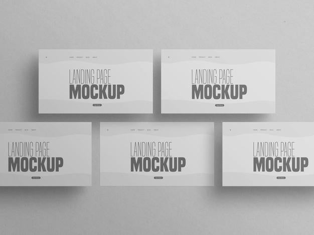 Minimal Clean Multiple Landing Page Website Mockup Psd