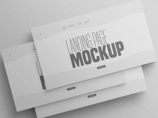 Minimal Clean Multiple Landing Page Website Mockup Psd