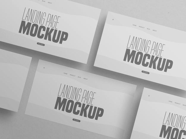 Minimal Clean Multiple Landing Page Website Mockup Psd