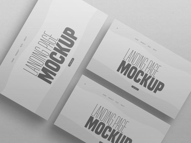 Minimal Clean Multiple Landing Page Website Mockup Psd