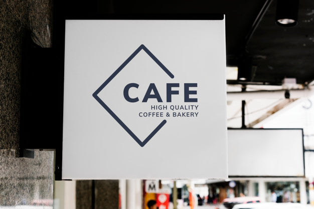 Minimal Coffee Shop Sign Mockup Psd
