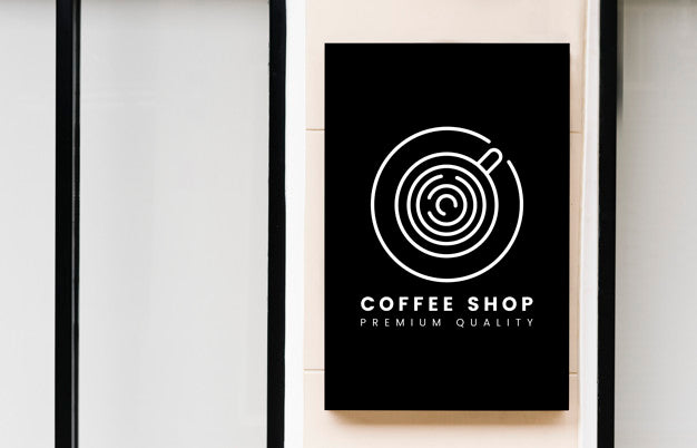 Minimal Coffee Shop Sign Mockup Psd