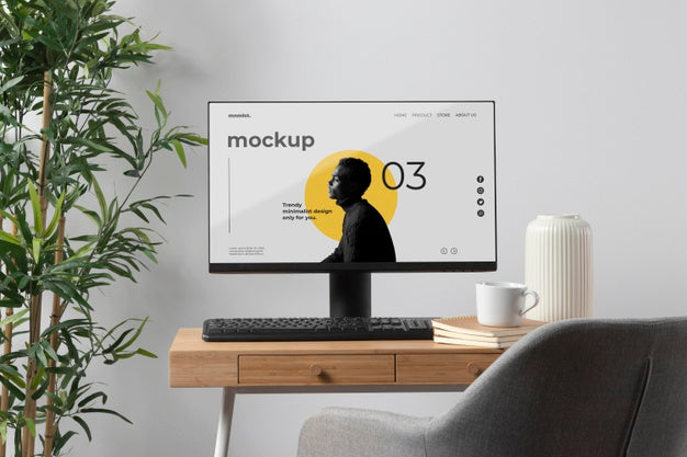 Minimal Desktop Workspace Mock-Up Design Psd