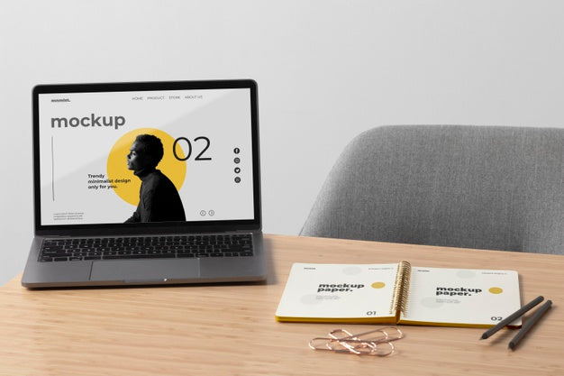 Minimal Desktop Workspace Mock-Up Design Psd