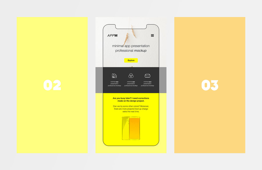 Minimal Flat App Presentation Mockup