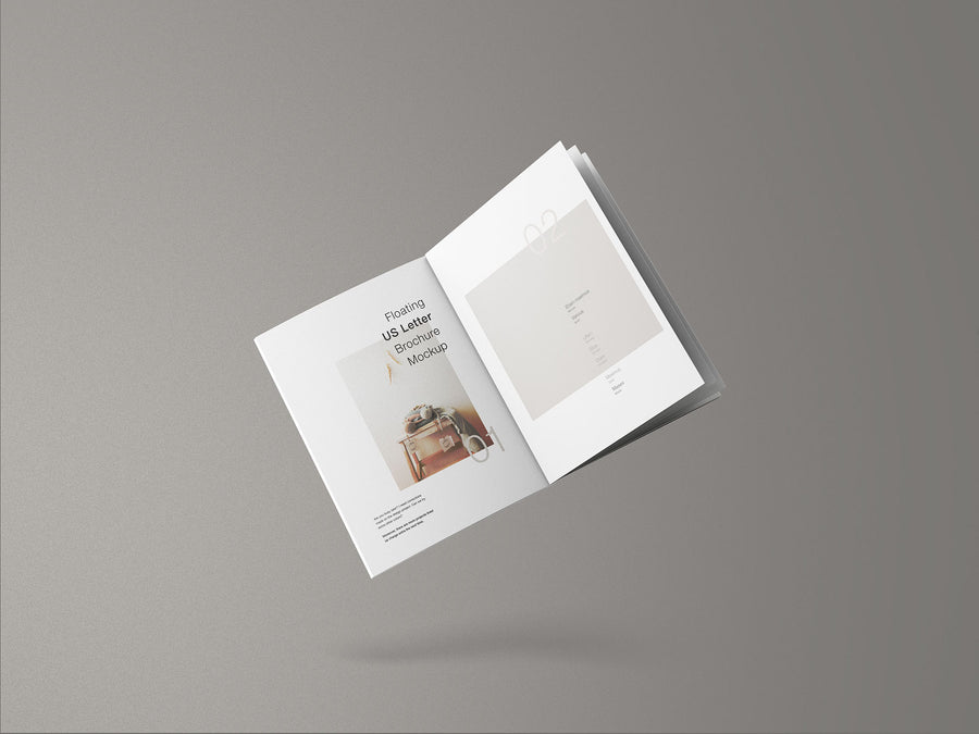 Minimal Floating Us Letter Brochure Mockup
