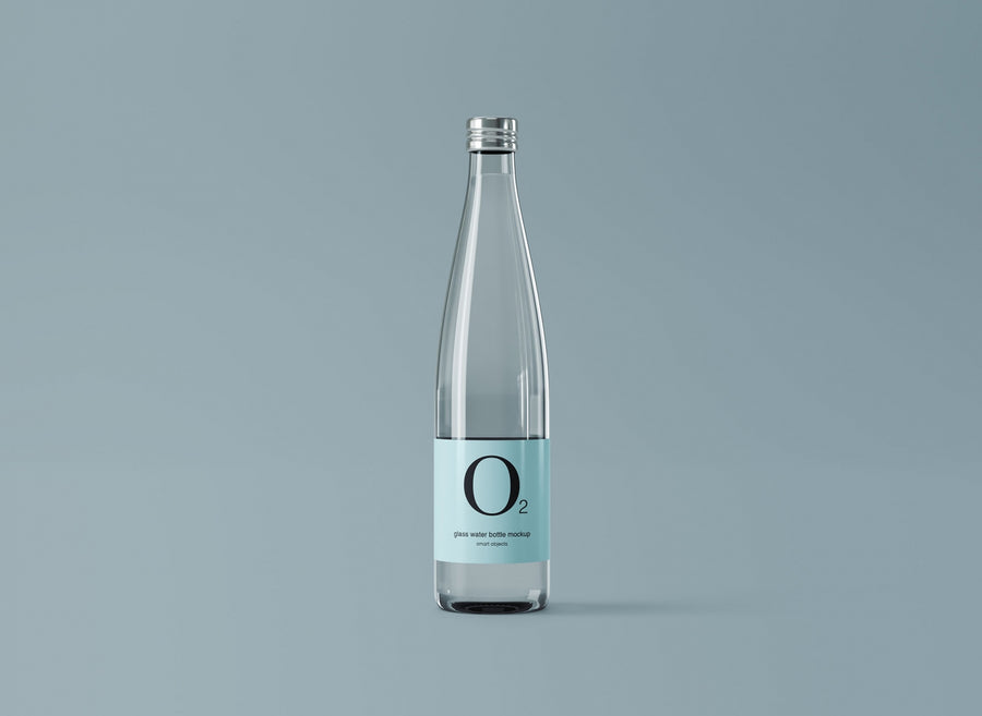 Minimal Glass Water Bottle Mockup