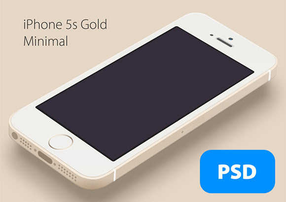 Minimal Iphone5S Gold Mockup