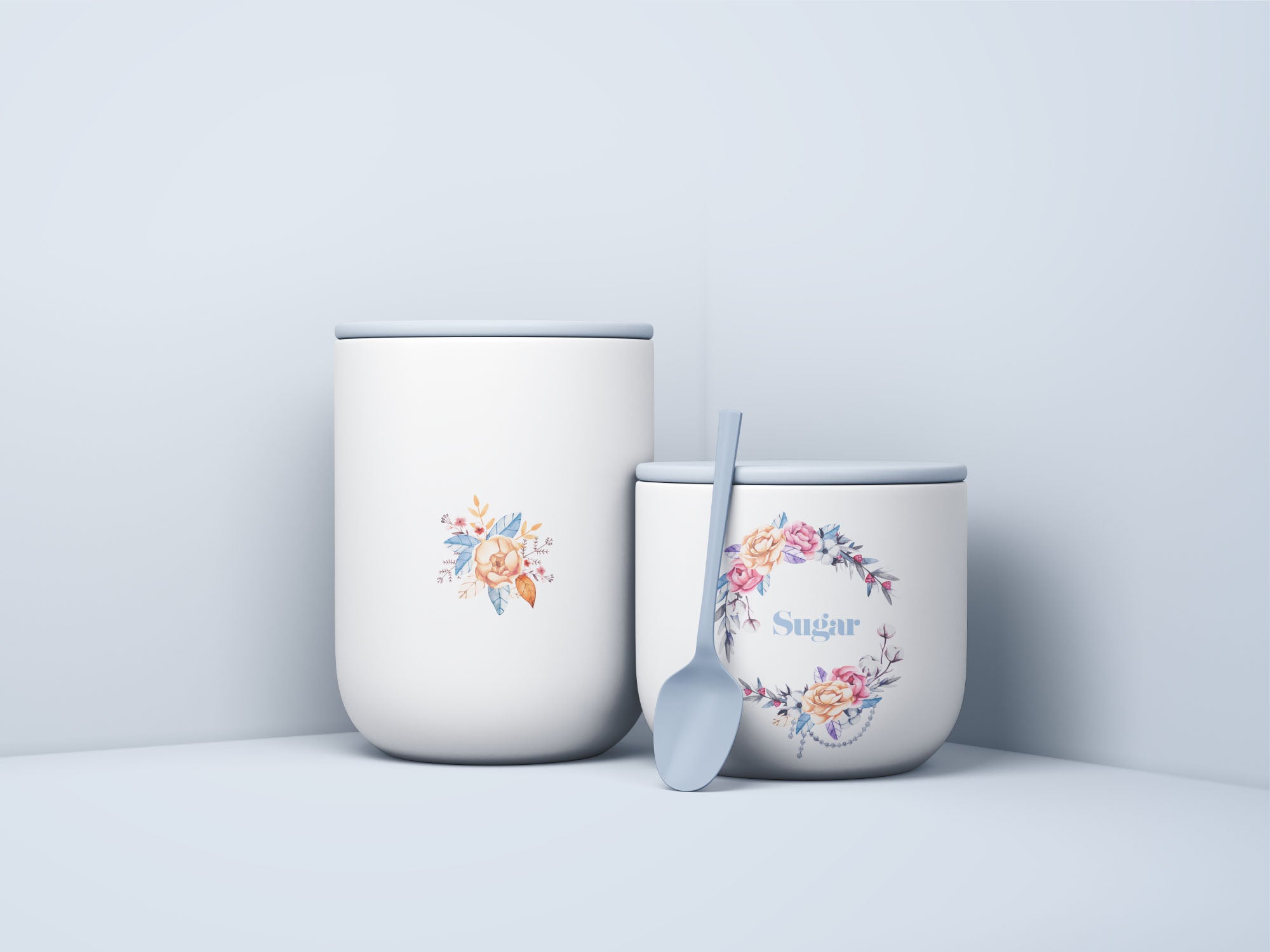 Minimal Jars With Spoon Mockup