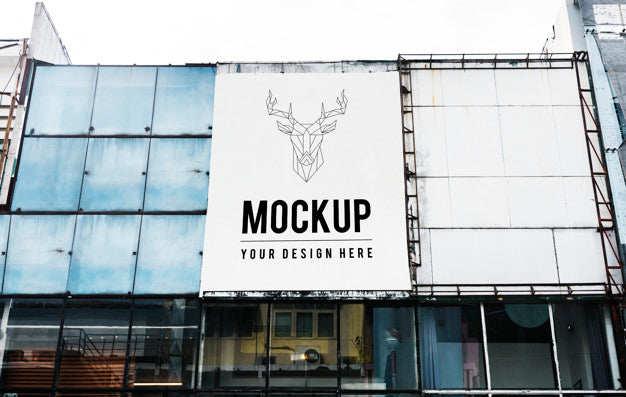 Minimal Large-Scale Vertical Billboard Mockup Psd