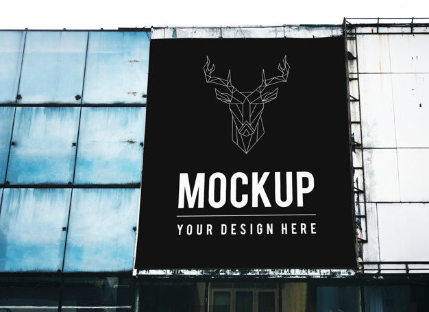 Minimal Large-Scale Vertical Billboard Mockup Psd