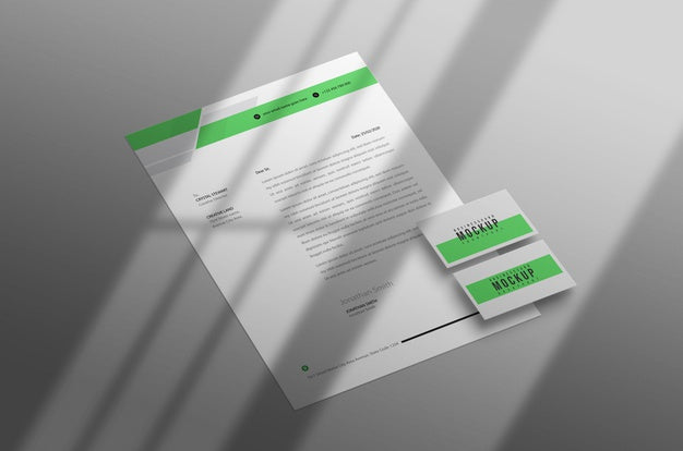 Minimal Letterhead With Business Card Mockup Psd