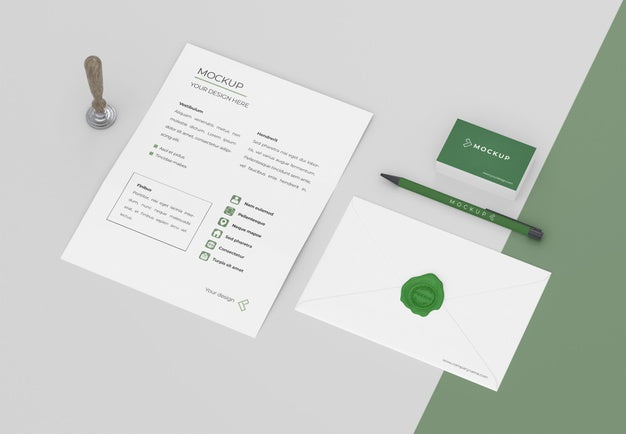 Minimal Mock-Up Stationery Arrangement Psd