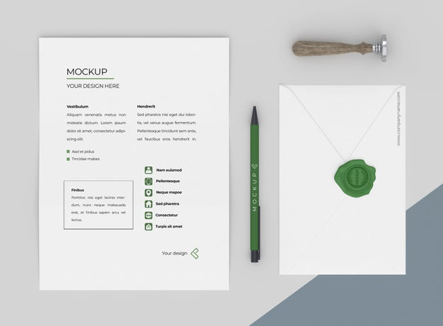 Minimal Mock-Up Stationery Arrangement Psd