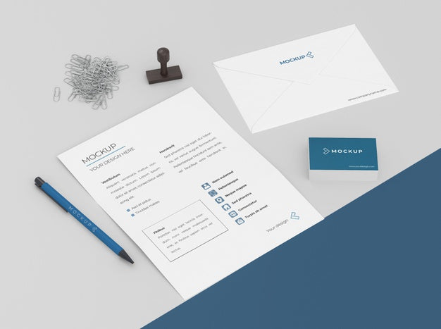 Minimal Mock-Up Stationery Arrangement Psd