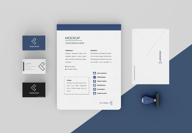 Minimal Mock-Up Stationery Assortment Psd