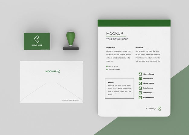 Minimal Mock-Up Stationery Composition Psd