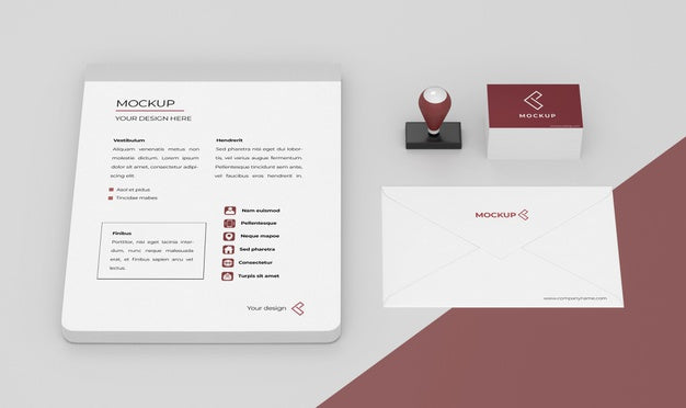 Minimal Mock-Up Stationery Composition Psd