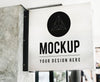 Minimal Shop Sign Mockup With Geometric Design Psd