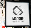 Minimal Shop Sign Mockup With Geometric Design Psd