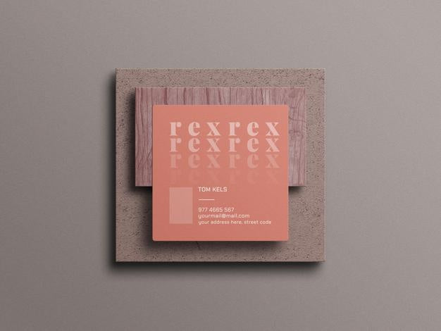 Minimal Square Business Card Mockup Psd