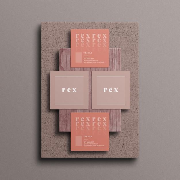 Minimal Square Business Card Mockup Psd