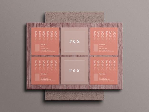 Minimal Square Business Card Mockup Psd