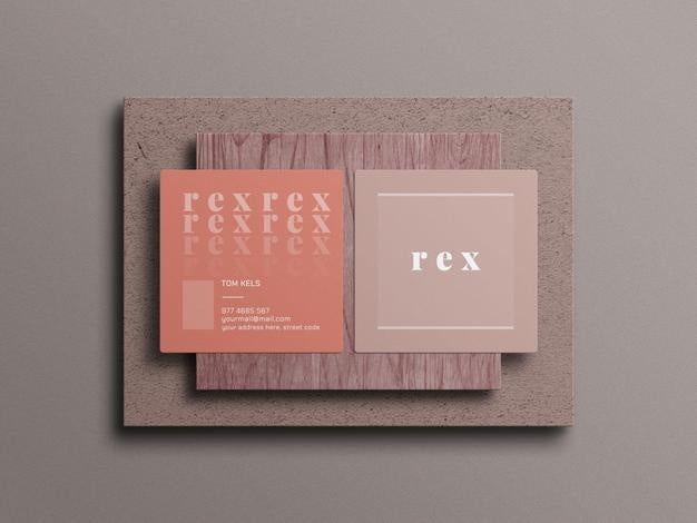Minimal Square Business Card Mockup Psd