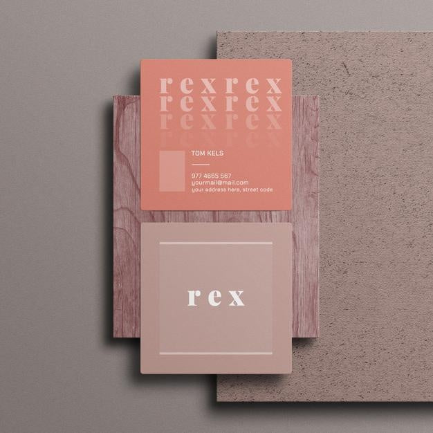 Minimal Square Business Card Mockup Psd