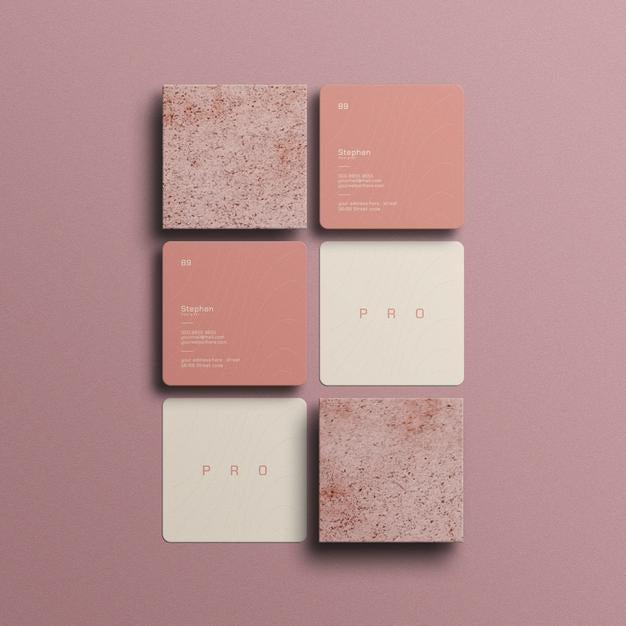 Minimal Square Business Card Mockup Psd