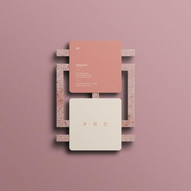 Minimal Square Business Card Mockup Psd