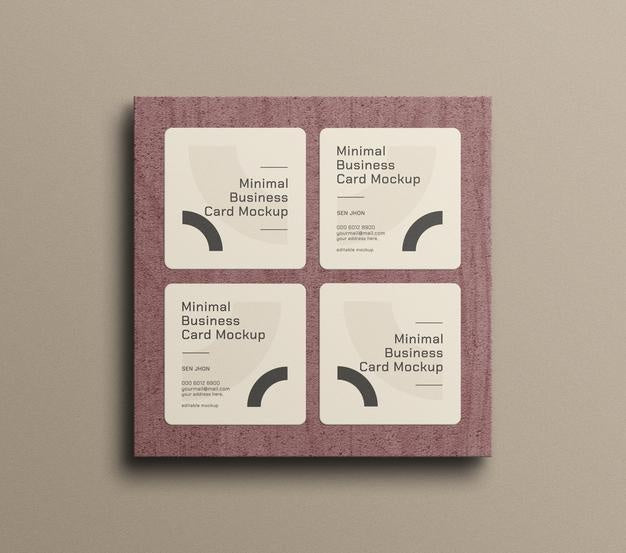 Minimal Square Business Card Mockup Psd