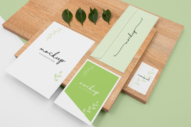 Minimal Stationery And Plants Psd