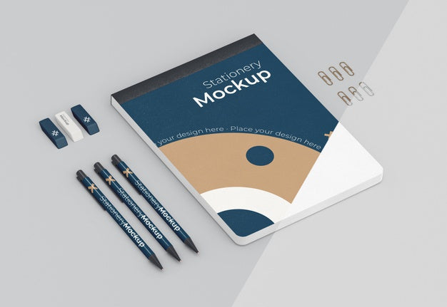 Minimal Stationery Objects Arrangement Psd